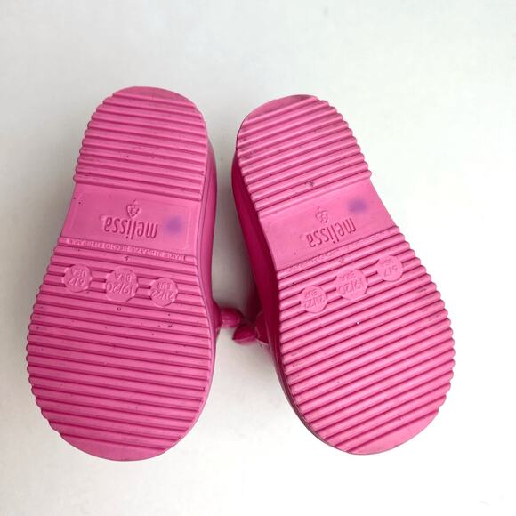 Mini Melissa + Jeremy Scott Pink Monkey Rainboots Water Resistant Boots Sz 6/7 - Picture 11 of 11